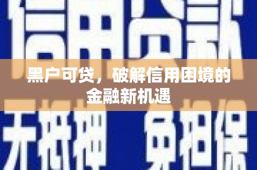 望都黑户可贷，破解信用困境的金融新机遇